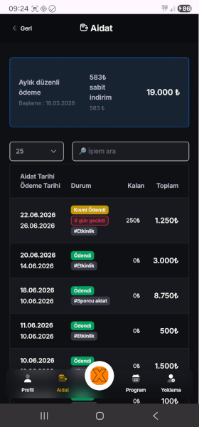 Sportix Veli yoklama ekranı