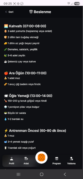 Sportix Veli profil ekranı